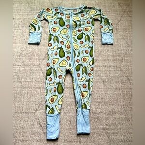 Little Sleepies Blue Avocados Bamboo Zippy Pajamas (6-12 months)